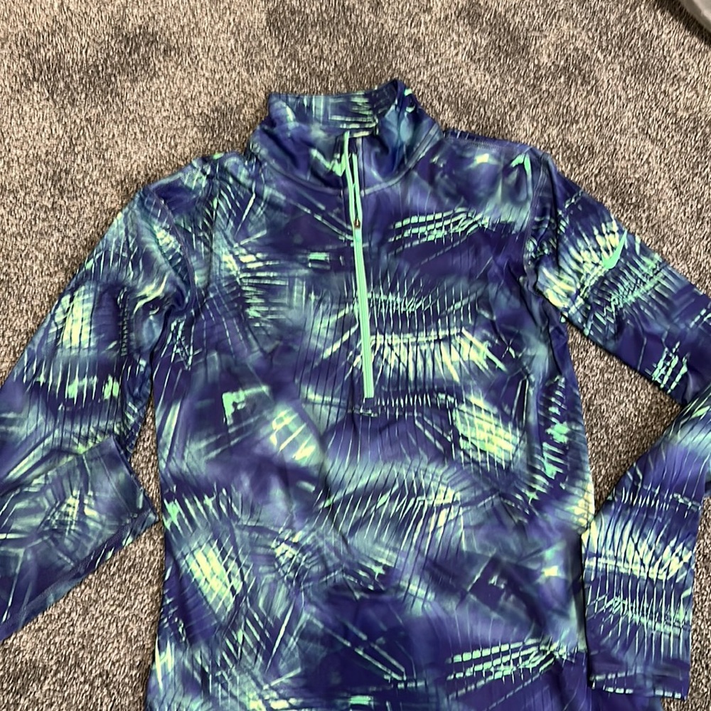 Nike pro Dri-Fit zip. Purple/mint color.